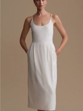 Jenni Kayne Ivory Raw Silk Spaghetti Strap “Rove” Dress Size M